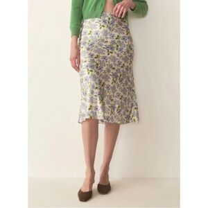 NWT DÔEN Silk Elowena Midi Floral Skirt